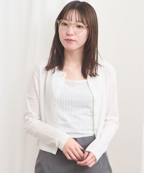 fig Ｌondon（フィグロンドン）の「eyelet tereko cardigan（Tシャツ/カットソー・レディース・ホワイト・FREE）」の7枚目の写真
