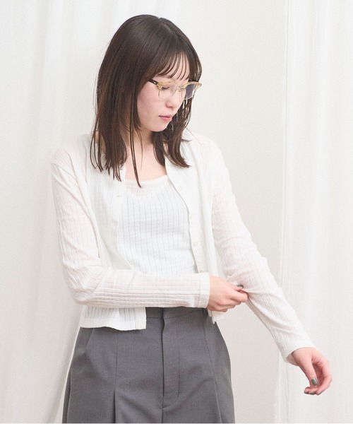 fig Ｌondon（フィグロンドン）の「eyelet tereko cardigan（Tシャツ/カットソー・レディース・ホワイト・FREE）」の8枚目の写真