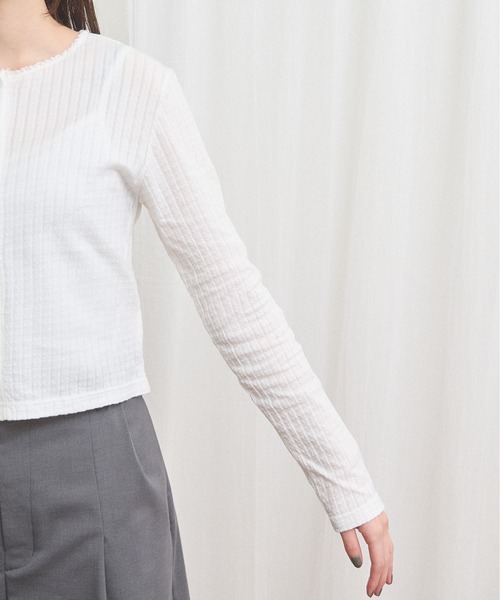 fig Ｌondon（フィグロンドン）の「eyelet tereko cardigan（Tシャツ/カットソー・レディース・ホワイト・FREE）」の14枚目の写真