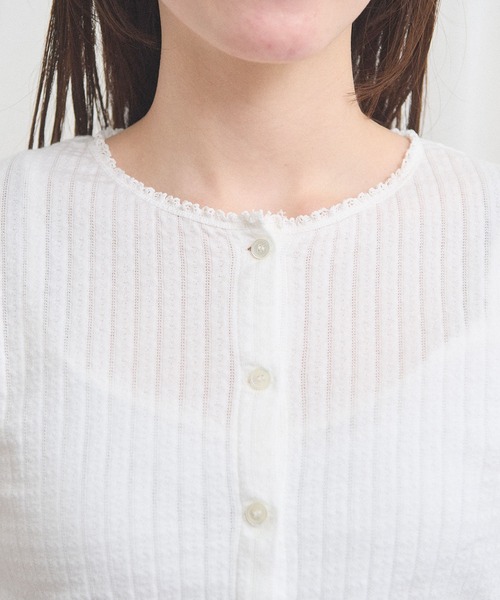 fig Ｌondon（フィグロンドン）の「eyelet tereko cardigan（Tシャツ/カットソー・レディース・ホワイト・FREE）」の15枚目の写真