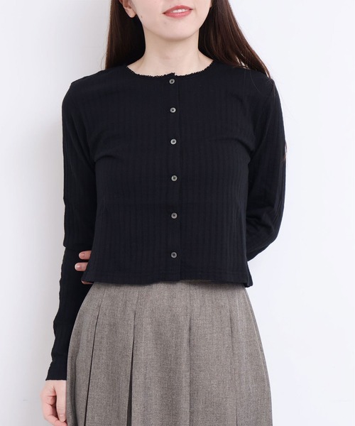 fig London(フィグロンドン)の「_eyelet tereko cardigan(Tシャツ/カットソー・レディース・ホワイト/ブラック/グレー・FREE)」の21枚目の写真