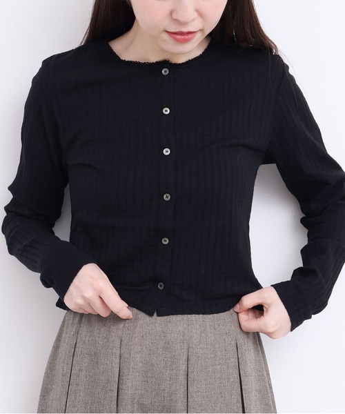 fig London(フィグロンドン)の「_eyelet tereko cardigan(Tシャツ/カットソー・レディース・ホワイト/ブラック/グレー・FREE)」の22枚目の写真