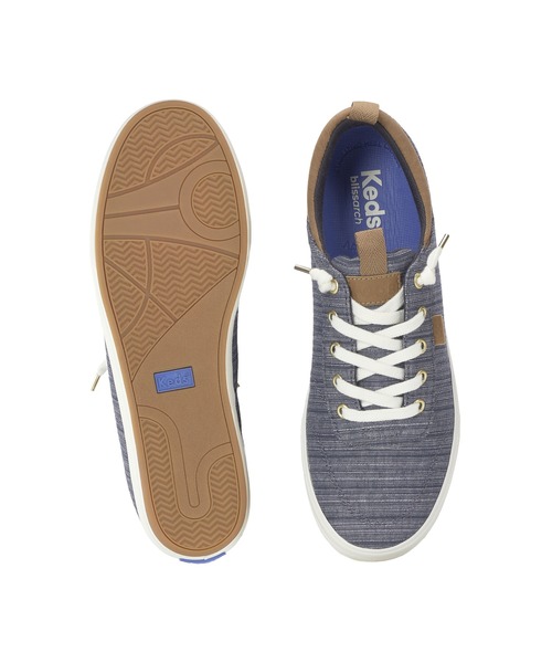 Keds(ケッズ)の「Keds センター スリー スリップオン ストライプ シャンブレー ブルー(スニーカー・レディース・ブルー・23.5cm/24.0cm/24.5cm/25.0cm/22.5cm/23.0cm)」の5枚目の写真