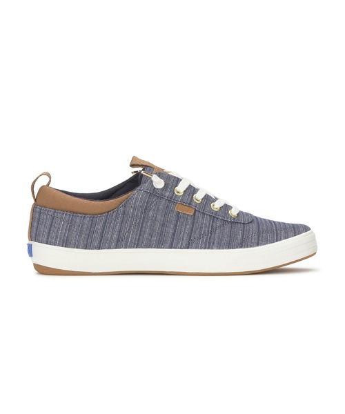 Keds(ケッズ)の「Keds センター スリー スリップオン ストライプ シャンブレー ブルー(スニーカー・レディース・ブルー・23.5cm/24.0cm/24.5cm/25.0cm/22.5cm/23.0cm)」の2枚目の写真