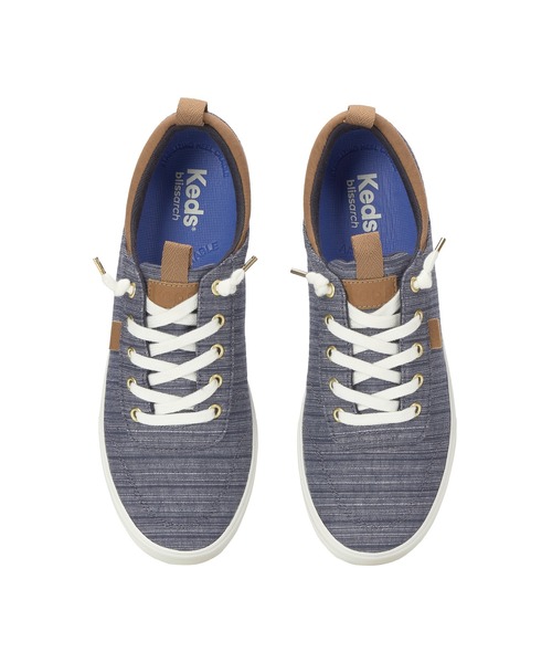 Keds(ケッズ)の「Keds センター スリー スリップオン ストライプ シャンブレー ブルー(スニーカー・レディース・ブルー・23.5cm/24.0cm/24.5cm/25.0cm/22.5cm/23.0cm)」の3枚目の写真