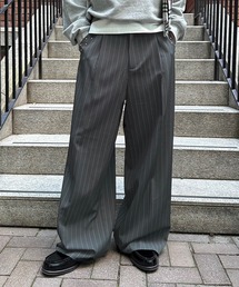 kutir | STUDDED STRIPED WIDE SLACKS/スタッズストライプワイドスラックス(スラックス)