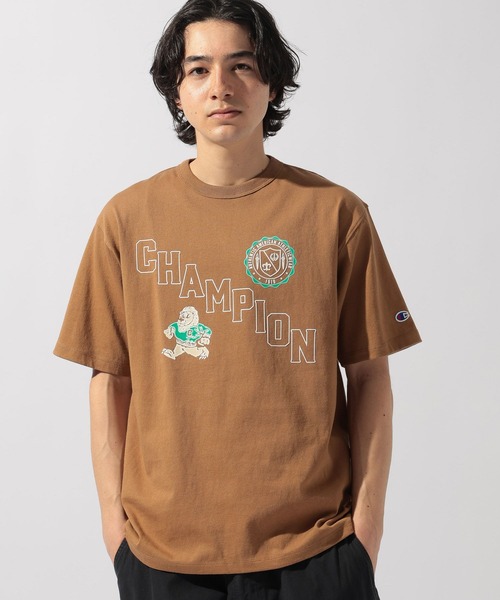 Champion(チャンピオン)の「【Champion(チャンピオン)】グラフィックプリントショートスリーブTシャツ(Tシャツ/カットソー・メンズ・ブラック/ダークブラウン・LARGE)」の2枚目の写真