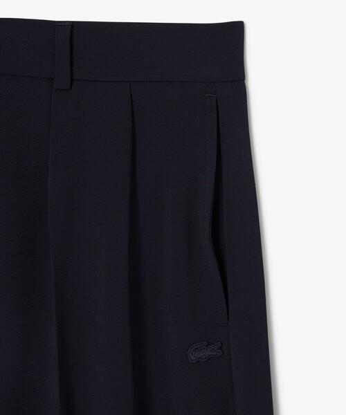 LACOSTE（ラコステ）の「ドレープ鹿の子地スラックス タックワイドパンツ（スラックス・レディース・ダークネイビー・38/34/36）」の5枚目の写真