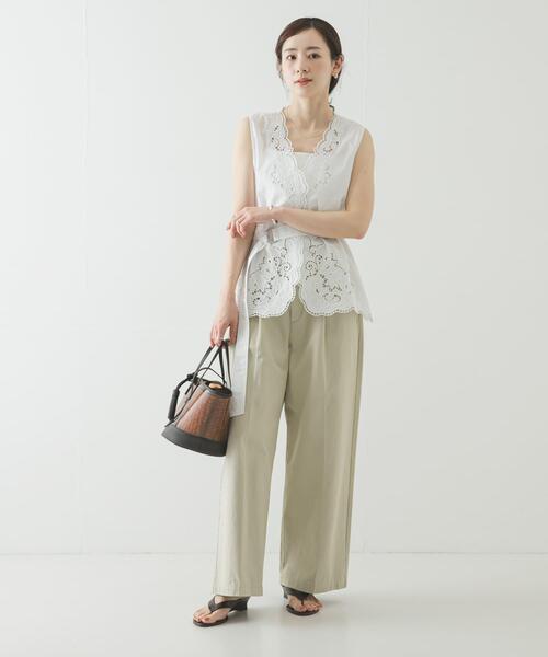 URBAN RESEARCH（アーバンリサーチ）の「カットワーク刺繍ジレ（シャツ/ブラウス・レディース・ホワイト/ブラック・FREE）」の8枚目の写真