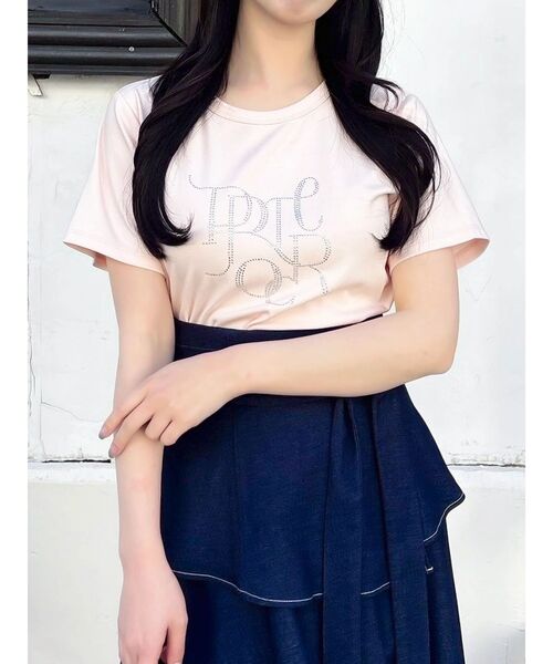 dazzlin（ダズリン）の「【UV】ラインストーングラフィックロゴTシャツ（Tシャツ/カットソー・レディース・ブルー/オフホワイト/ブラック/ピンク・FREE）」の4枚目の写真