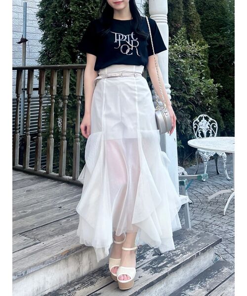 dazzlin（ダズリン）の「【UV】ラインストーングラフィックロゴTシャツ（Tシャツ/カットソー・レディース・ブルー/オフホワイト/ブラック/ピンク・FREE）」の8枚目の写真