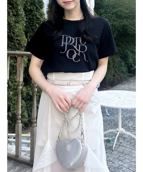 dazzlin（ダズリン）の「【UV】ラインストーングラフィックロゴTシャツ（Tシャツ/カットソー・レディース・ブルー/オフホワイト/ブラック/ピンク・FREE）」の12枚目の写真