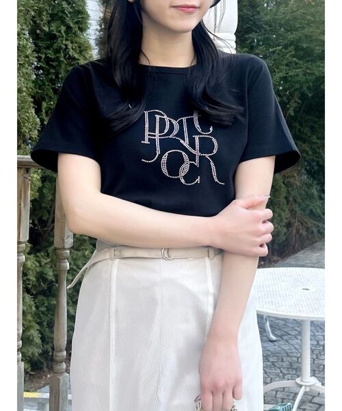 dazzlin（ダズリン）の「【UV】ラインストーングラフィックロゴTシャツ（Tシャツ/カットソー・レディース・ブルー/オフホワイト/ブラック/ピンク・FREE）」の13枚目の写真