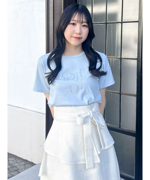 dazzlin（ダズリン）の「【UV】ラインストーングラフィックロゴTシャツ（Tシャツ/カットソー・レディース・ブルー/オフホワイト/ブラック/ピンク・FREE）」の19枚目の写真