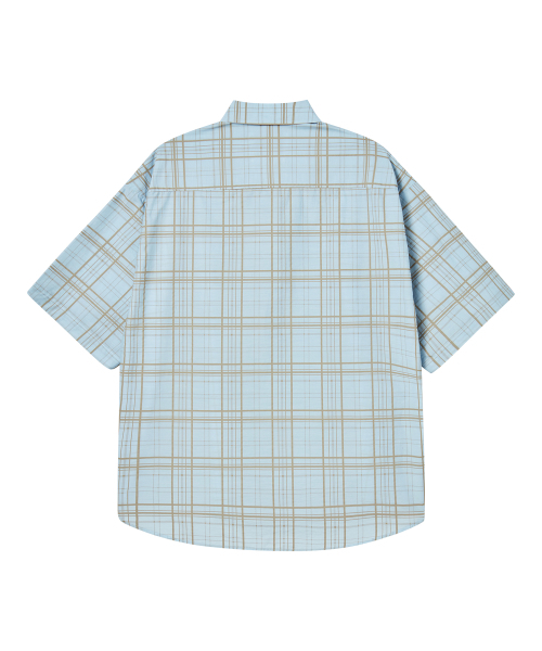 Beyond Closet（-）の「[コレクションライン] ラックスファブリックチェック半袖シャツスカイブルー（シャツ/ブラウス・メンズ・その他・MEDIUM/LARGE）」の3枚目の写真