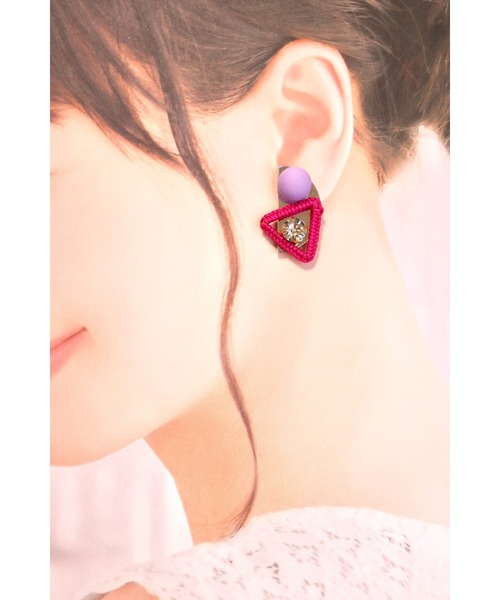 tone（トーン）の「【mauvelily】おえかきプレート(MA)（ピアス（両耳用）・レディース・パープル・FREE）」の3枚目の写真