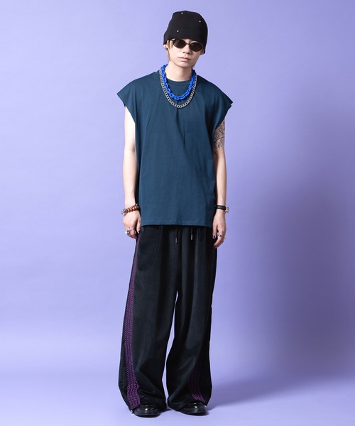 a.p.o.v.(エーピーオービー)の「a.p.o.v. オーバーサイズノースリーブカットソー(タンクトップ・メンズ・ホワイト/ネイビー/ブラック/グレー・ONESIZE)」の6枚目の写真