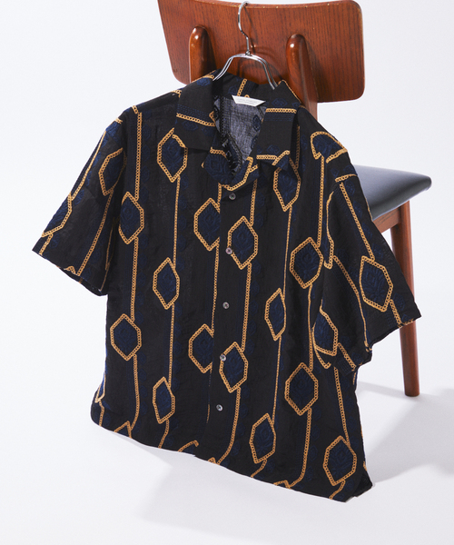 JOURNAL STANDARD(ジャーナルスタンダード)の「チェーン エンブロイダリー 半袖 シャツ(シャツ/ブラウス・メンズ・ホワイト×ホワイト/ネイビー/ホワイト系その他・LARGE/MEDIUM)」の3枚目の写真