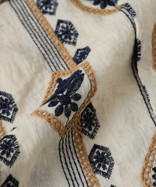 JOURNAL STANDARD(ジャーナルスタンダード)の「チェーン エンブロイダリー 半袖 シャツ(シャツ/ブラウス・メンズ・ホワイト×ホワイト/ネイビー/ホワイト系その他・LARGE/MEDIUM)」の8枚目の写真