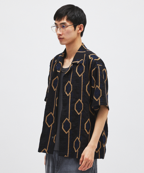 JOURNAL STANDARD(ジャーナルスタンダード)の「チェーン エンブロイダリー 半袖 シャツ(シャツ/ブラウス・メンズ・ホワイト×ホワイト/ネイビー/ホワイト系その他・LARGE/MEDIUM)」の9枚目の写真