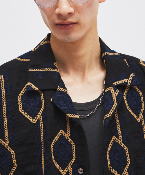 JOURNAL STANDARD(ジャーナルスタンダード)の「チェーン エンブロイダリー 半袖 シャツ(シャツ/ブラウス・メンズ・ホワイト×ホワイト/ネイビー/ホワイト系その他・LARGE/MEDIUM)」の11枚目の写真