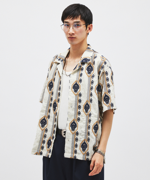 JOURNAL STANDARD(ジャーナルスタンダード)の「チェーン エンブロイダリー 半袖 シャツ(シャツ/ブラウス・メンズ・ホワイト×ホワイト/ネイビー/ホワイト系その他・LARGE/MEDIUM)」の17枚目の写真