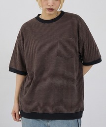 【Robert P. Miller】パネル リブ 半袖 オーバー/ビッグシルエット Tシャツ
