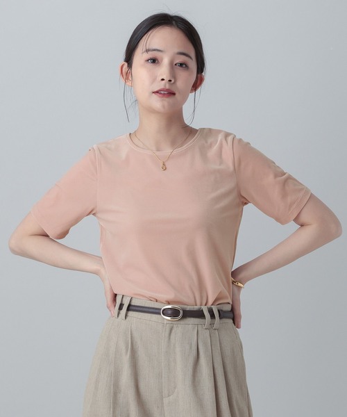 GLOBAL WORK(グローバルワーク)の「MATINEE LINE/シアーベロア半袖T/658132(Tシャツ/カットソー・レディース・ピンク/ブラック/モカ・MEDIUM/LARGE)」の14枚目の写真