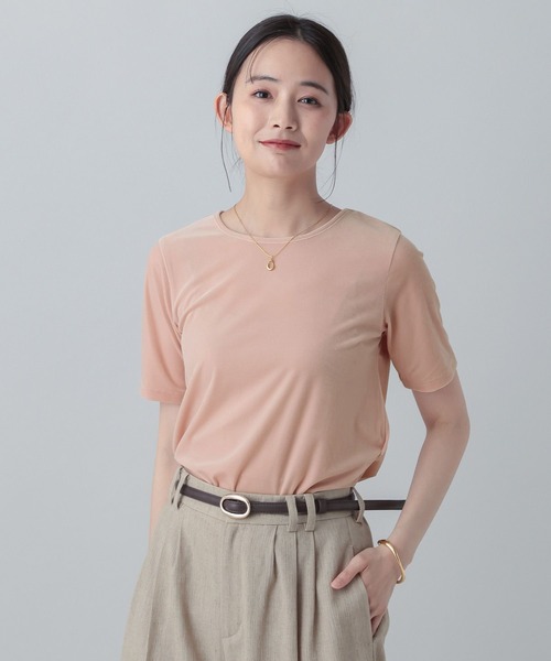 GLOBAL WORK(グローバルワーク)の「MATINEE LINE/シアーベロア半袖T/658132(Tシャツ/カットソー・レディース・ピンク/ブラック/モカ・MEDIUM/LARGE)」の15枚目の写真