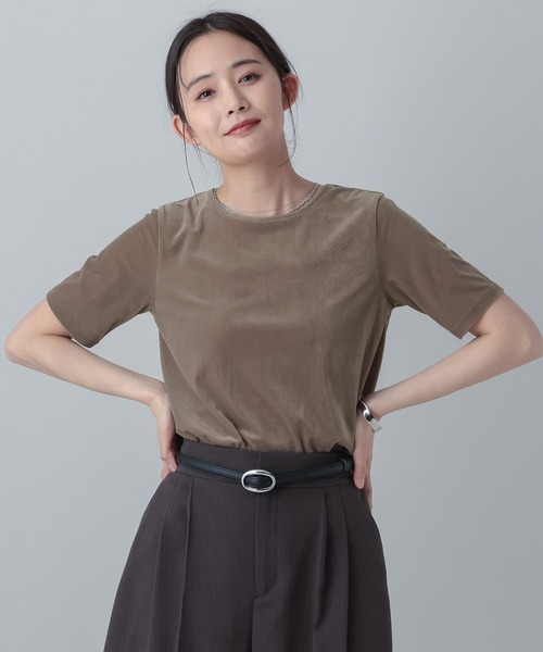 GLOBAL WORK(グローバルワーク)の「MATINEE LINE/シアーベロア半袖T/658132(Tシャツ/カットソー・レディース・ピンク/ブラック/モカ・MEDIUM/LARGE)」の11枚目の写真