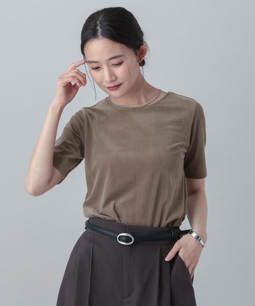 GLOBAL WORK(グローバルワーク)の「MATINEE LINE/シアーベロア半袖T/658132(Tシャツ/カットソー・レディース・ピンク/ブラック/モカ・MEDIUM/LARGE)」の12枚目の写真