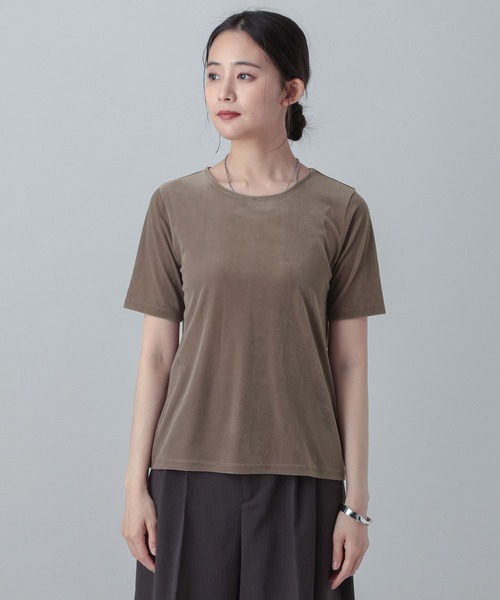 GLOBAL WORK(グローバルワーク)の「MATINEE LINE/シアーベロア半袖T/658132(Tシャツ/カットソー・レディース・ピンク/ブラック/モカ・MEDIUM/LARGE)」の17枚目の写真