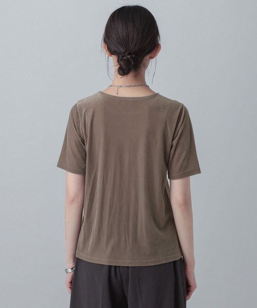 GLOBAL WORK(グローバルワーク)の「MATINEE LINE/シアーベロア半袖T/658132(Tシャツ/カットソー・レディース・ピンク/ブラック/モカ・MEDIUM/LARGE)」の19枚目の写真