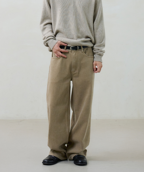 NOUN（ノウン）の「straight cotton pants (beige)（その他パンツ・メンズ・その他・0/1/2）」の2枚目の写真