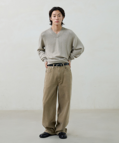 NOUN（ノウン）の「straight cotton pants (beige)（その他パンツ・メンズ・その他・0/1/2）」の4枚目の写真
