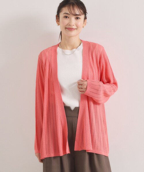 ITS'DEMO（イッツデモ）の「【手洗い可】透かし編みカーディガン（カーディガン/ボレロ・レディース・サックスブルー/ブラック/アイボリー/ピンク系・00）」の13枚目の写真