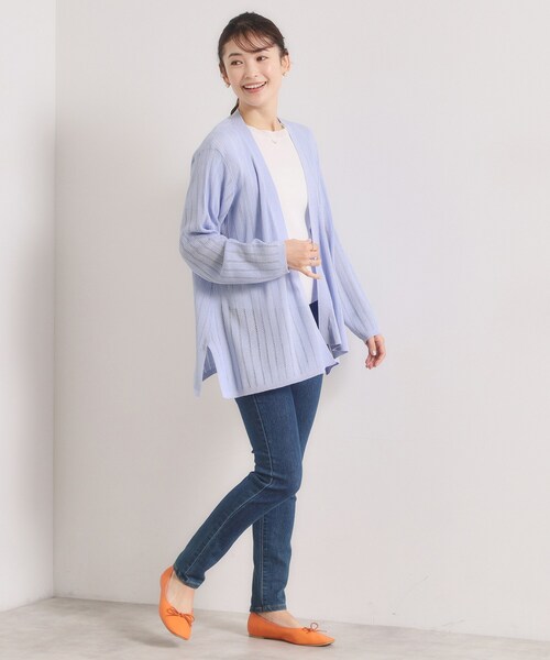 ITS'DEMO（イッツデモ）の「【手洗い可】透かし編みカーディガン（カーディガン/ボレロ・レディース・サックスブルー/ブラック/アイボリー/ピンク系・00）」の19枚目の写真