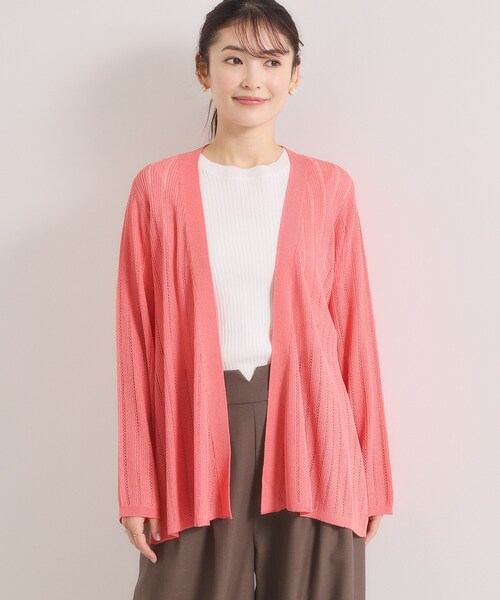 ITS'DEMO（イッツデモ）の「【手洗い可】透かし編みカーディガン（カーディガン/ボレロ・レディース・サックスブルー/ブラック/アイボリー/ピンク系・00）」の21枚目の写真