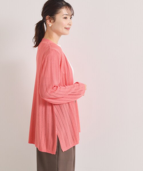 ITS'DEMO（イッツデモ）の「【手洗い可】透かし編みカーディガン（カーディガン/ボレロ・レディース・サックスブルー/ブラック/アイボリー/ピンク系・00）」の22枚目の写真