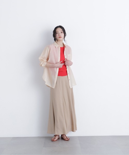 N.(N. Natural Beauty Basic)(エヌエヌナチュラルビューティーベーシック)の「ノースリーブリラクシーニット(ニット/セーター・レディース・ブラック/オフホワイト/レッド・フリ-)」の15枚目の写真