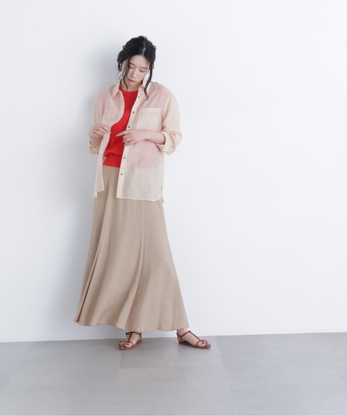 N.(N. Natural Beauty Basic)(エヌエヌナチュラルビューティーベーシック)の「ノースリーブリラクシーニット(ニット/セーター・レディース・ブラック/オフホワイト/レッド・フリ-)」の17枚目の写真