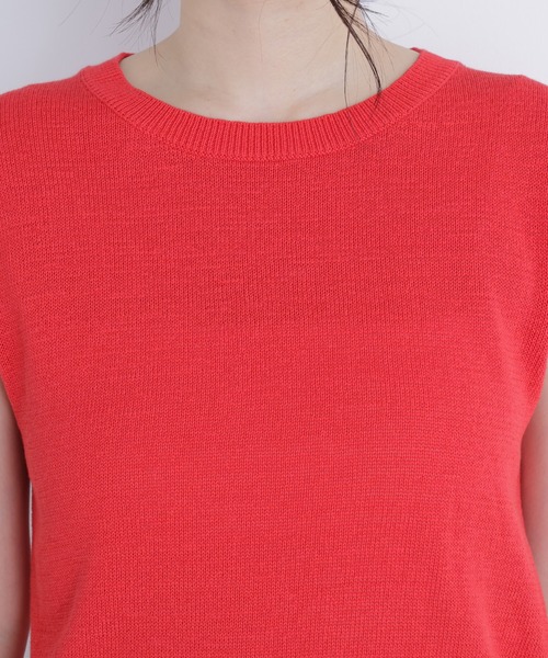 N.(N. Natural Beauty Basic)(エヌエヌナチュラルビューティーベーシック)の「ノースリーブリラクシーニット(ニット/セーター・レディース・ブラック/オフホワイト/レッド・フリ-)」の22枚目の写真