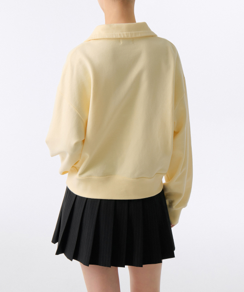 MUSINSA STANDARD WOMAN（ムシンサスタンダードウーマン）の「ウィメンズリラックスドストリングハーフジップスウェットシャツ[レモン]（スウェット・レディース・その他・MEDIUM/LARGE/SMALL/X-SMALL）」の6枚目の写真