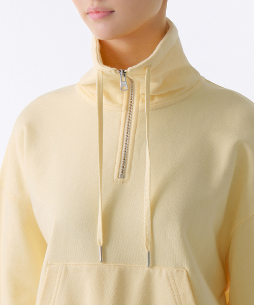 MUSINSA STANDARD WOMAN（ムシンサスタンダードウーマン）の「ウィメンズリラックスドストリングハーフジップスウェットシャツ[レモン]（スウェット・レディース・その他・MEDIUM/LARGE/SMALL/X-SMALL）」の5枚目の写真