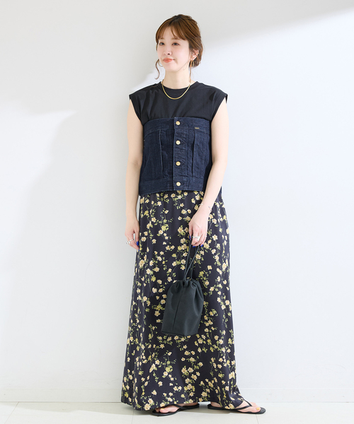 Lee（リー）の「ウォッシャブル / Lee / リー BUSTIER（シャツ/ブラウス・レディース・ブルー/ネイビー・MEDIUM）」の3枚目の写真