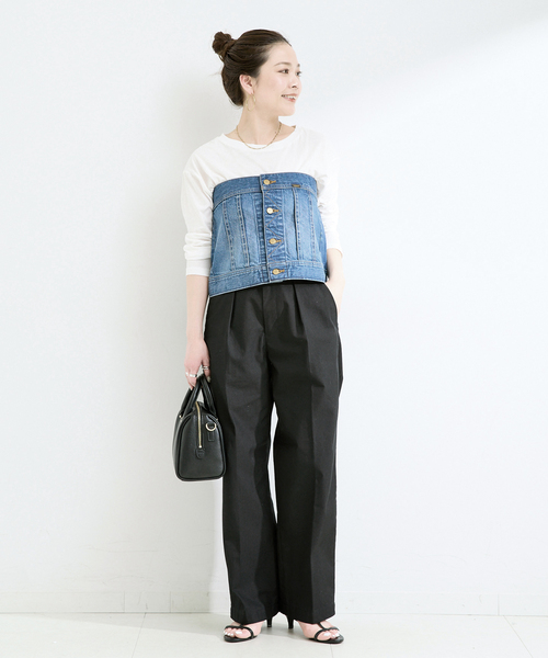 Lee（リー）の「ウォッシャブル / Lee / リー BUSTIER（シャツ/ブラウス・レディース・ブルー/ネイビー・MEDIUM）」の9枚目の写真