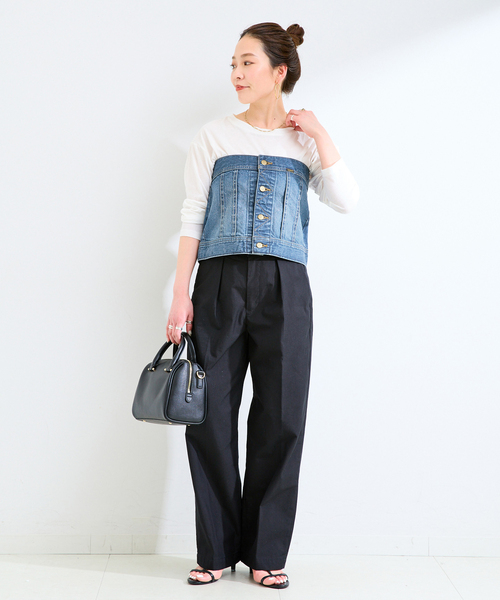 Lee（リー）の「ウォッシャブル / Lee / リー BUSTIER（シャツ/ブラウス・レディース・ブルー/ネイビー・MEDIUM）」の10枚目の写真