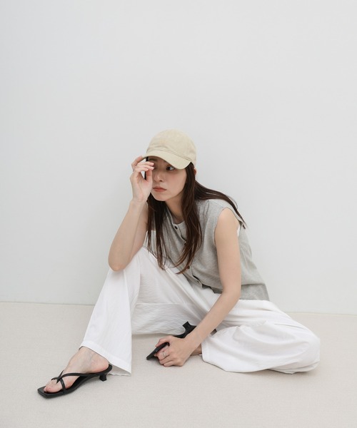 select MOCA(セレクトモカ)の「シンプルロゴキャップ(キャップ・レディース・ベージュ/ブラック・FREE)」の3枚目の写真