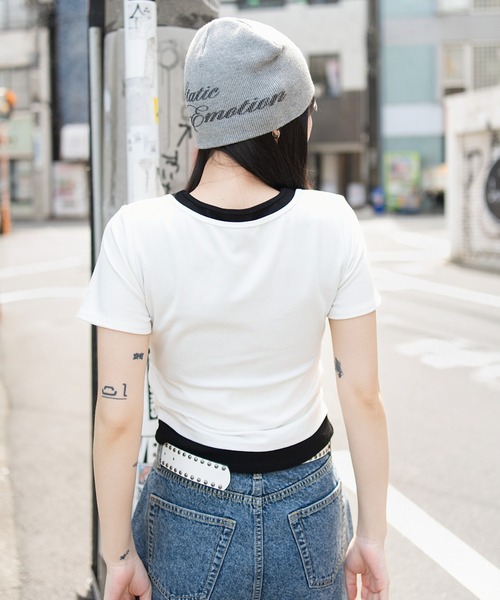 WEGO(ウィゴー)の「WEGO/グラフィックレイヤードドッキングT(Tシャツ/カットソー・レディース・ホワイト/ブラック系その他5/その他1・FREE)」の5枚目の写真