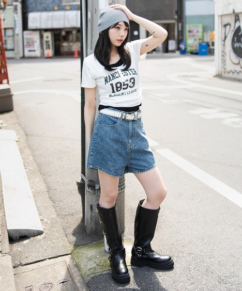 WEGO(ウィゴー)の「WEGO/グラフィックレイヤードドッキングT(Tシャツ/カットソー・レディース・ホワイト/ブラック系その他5/その他1・FREE)」の6枚目の写真